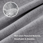 MIULEE 100% Blackout Linen Curtains 42 x 72 Inch Glacier Gray 2 Panels | - Image 3