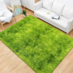 Green Tie-Dyed Rug for Bedroom 4x6 Fluffy Area Rug Mat Bedside Throw Rug for - Image 5