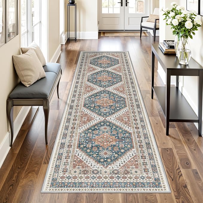 Runner Rug 2x8 Runners for Hallways Washable Rugs, Non Slip Low Pile Soft by Restydon