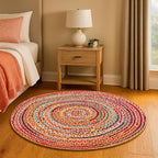 Hausattire Boho Braided Round Rug - Image 4