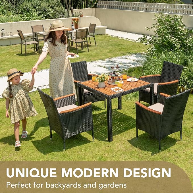 Devoko 5 PCS Furniture, Patio Conversation Set - Image 3