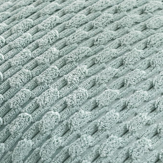 Set of 4 Aqua Decorative Throw Pillow Covers 20x20 Inch Corduroy Pillow Covers - Image 6