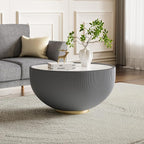 Round Marble Coffee Table Set of 2, 2 Piece White Coffee Table and End Table - Image 5