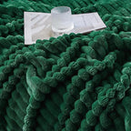 Christmas Green Throw Blanket for Couch Sofa 60"x80" Striped Design | Fleece - Image 4