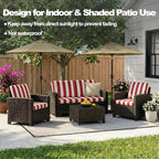CALBODE 14 Pcs Stretch Outdoor Seat Cushion Covers, Washable Striped Chair Seat - Image 5