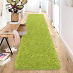 2x10 Bedside Area Rugs for Bedroom Soft Fluffy Shag Green Rug for Hallway - Image 3