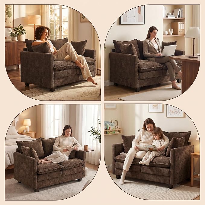 Loveseat Sofa with Cloud 3-Layer Cushion & 27" Deep Seat, Modern Love Seat - Image 9