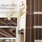 Caramel Brown Linen Curtains 90 Inch Length 2 Panels Set - Image 4