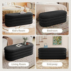 Busaurus Storage Ottoman Bench 49.2 Inch Upholstered Fabric Storage Bench - Image 7