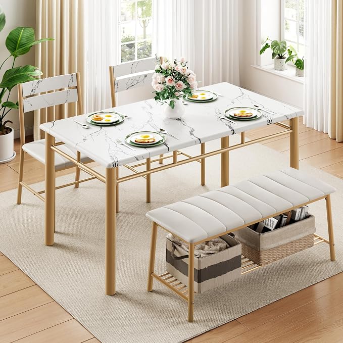 IRONCK Dining Table Set for 4, Kitchen Table - Image 3