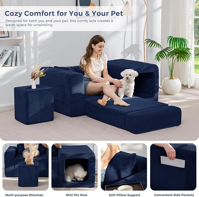 MAXYOYO Folding Sofa Couch, Convertible Floor Sofa - Image 6