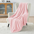 Bedsure GentleSoft Pink Fleece Throw Blanket - Image 3