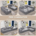 Hobestluk Modular Sectional Sofa Couches L-Shape Couch 3 Seat Modular Sofa - Image 7