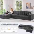MAXYOYO 132" L Shaped Modular Sectional Sofa - Image 5