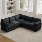87'' V-Shaped Sectional Sofa Couch, 5-Seater Modular Couches by HATPPTO