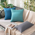 MIULEE Pack of 2 Decorative Outdoor Solid Waterproof Throw Pillow Covers Faux - Image 4