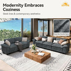 SUNSHINE VALLEY 3 Piece Living Room Sofa Furniture Set, Chenille Modular 2 - Image 8
