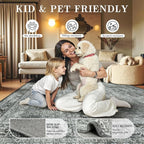 6x9 Area Rugs - Washable Vintage Retro Living Room Rug, Soft Ultra Thin Non - Image 5