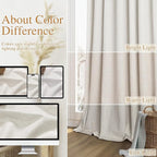 11 FT Extra Long Boho 100% Blackout Curtains 132 Inch Length 2 Panels Set Back - Image 7