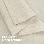 YoungsTex 45 Inch Length Beige Linen Curtains - Image 8