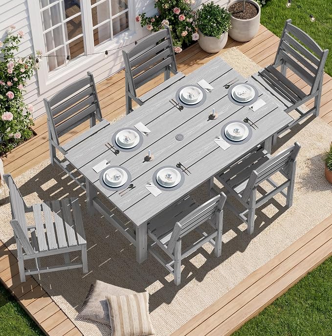 SERWALL Patio Dining Sets for 10 Person, HDPE Dining Set - Image 9
