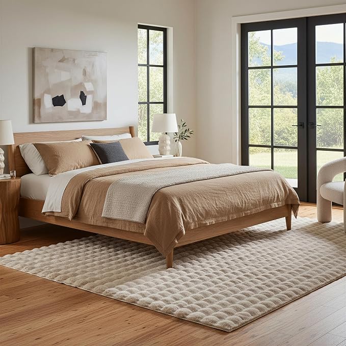 nuLOOM Jeni Beige Checkered Washable Area Rug - Image 9