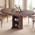 Jocoevol 47″–63″ Extendable Round Dining Table by JOCOEVOL