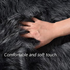 Latepis Dark Gray 2x5 Rug Runner Shaggy Machine Washable Faux Fur Rug Fluffy - Image 4