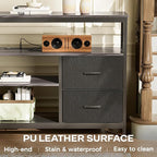 Huuger TV Stand Dresser with Power Outlets and LED Lights, 4 Drawers - Image 6