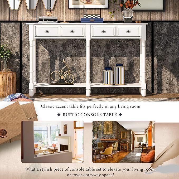 Merax Retro Console Table Sofa Table - Image 4