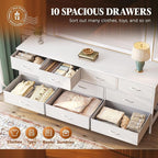 Huuger 63 Inch Dresser for Bedroom, Long Dresser - Image 5