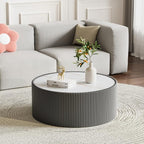 Round Marble Coffee Table Set of 2, 2 Piece White Coffee Table and End Table Set - Image 7