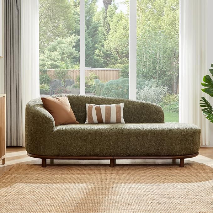 Christopher Knight Home Bouclé Chaise Lounge Sofa Mid Century Modern - Image 4