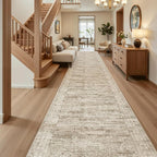 Soalmost Washable 3x20 Hallway Runner Rug Non-Slip Kitchen Entry Rugs Brown | - Image 3