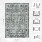 6x9 Area Rugs - Washable Vintage Retro Living Room Rug, Soft Ultra Thin Non - Image 2