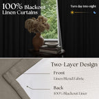 Taupe Grey 120 Inch Blackout Pinch Pleated Curtains - Image 2