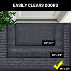 Front Door Mat, Indoor Outdoor Welcome Entryway Doormat, 48x36 Steel Gray | - Image 4