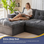 MAXYOYO 104" L Shaped Modular Sectional Sofa - Image 9