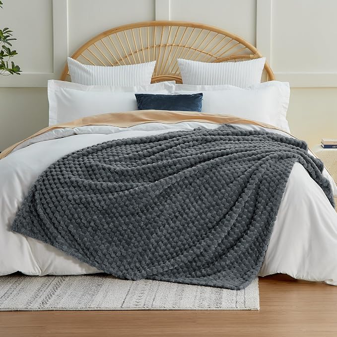 EXQ Home Gentle Soft Fleece Throw Blanket – Cozy Lightweight 3D Imitation - Image 2