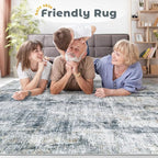 5x7 Area Rugs Washable Rug: Abstract Neutral Rugs Modern Non Slip Area Rug - Image 7