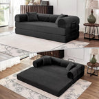 79'' Convertible Sofa Bed, 5-in-1 Folding Boneless Couch, Pull Out Floor Sleeper by ZQRhome