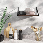 BAMEOS Floating Shelves Rustic Wood Wall Shelf Wall Mounted Shelves - Image 2