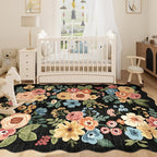 DUKINO 5x7 Area Rugs for Bedroom, Floral Washable Rug Non Slip, Stain Resistant - Image 7