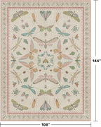 9x12 Pink Area Rug for Girls Bedroom, Washable Living Room & Dining Room Rug - Image 2