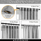 MYSKY HOME Living Room Curtains 2 Panels Boho Semi Sheers Long Drapes Light - Image 3