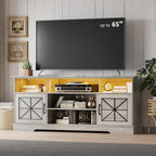 Xixini Farmhouse TV Stand for 65/60/55 Inch Tvs, Rustic Entertainment Center by Xixini