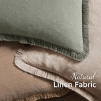 MIULEE Boho Natural Linen Fringe Decorative Euro Throw Pillow Covers 26x26 | - Image 5