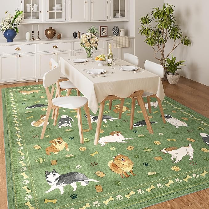 DUKINO 8x10 Area Rug, Washable Dog Rugs - Image 5