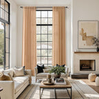 Camel Linen Curtains for Living Room 94 Inches Long Back Tab and Rod Pocket - Image 6