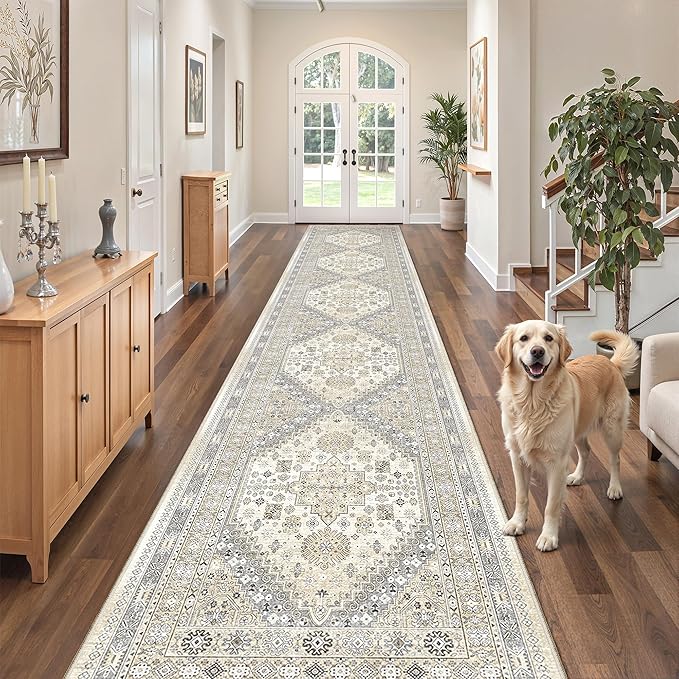 2'6 x 16' Runner Rug Non Slip, Washable Kitchen Rugs, Living Room, Extra Long - Image 3